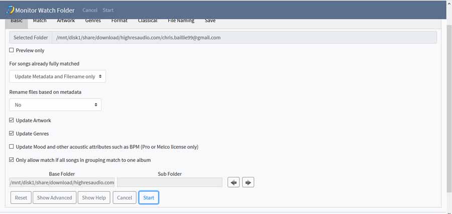 Melco EX Screenshot Watch Folder